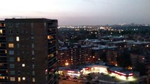 Forest Hills, east from Queens Blvd after sunset