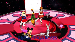 Kid Songs - Ringa Ringa Roses by Super Girl Mickey Mouse Mikie Bugs Bunny Goofy1