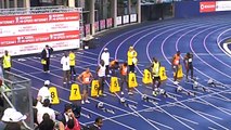 Usain Bolt running 100 metres in Toronto, Canada..  {Thurs 2009-06-11}