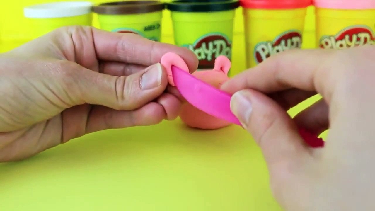 Play Doh Peppa Pig How To Make Peppa Pig with Play Dough 3D Peppa Pig Playdough Figure DisneyCarToys