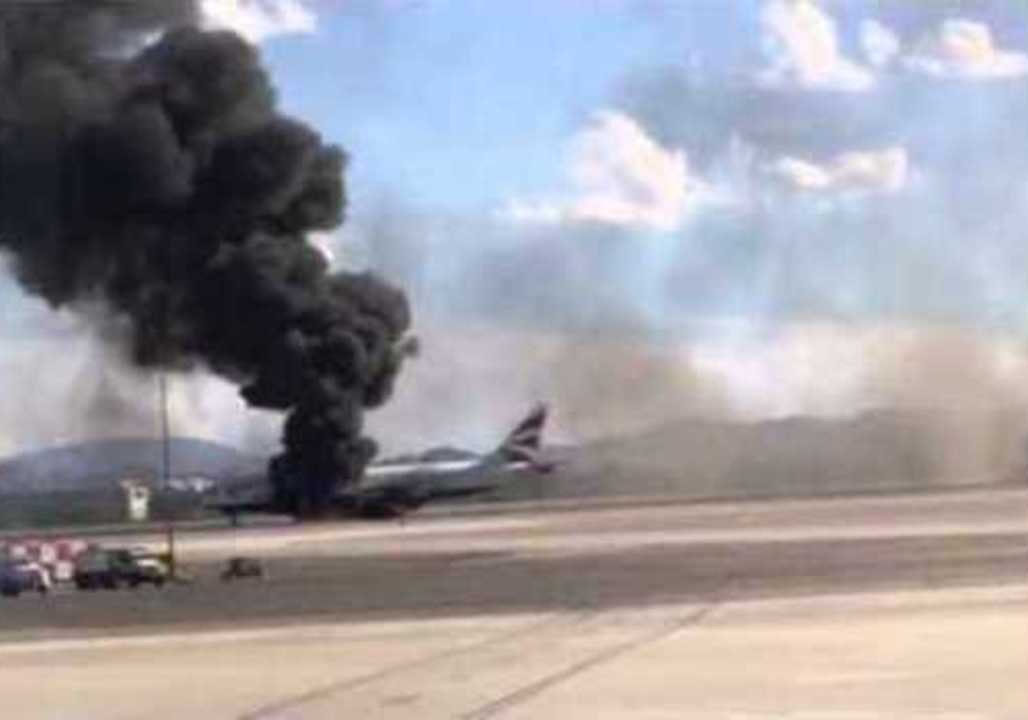 British Airways Plane Catches Fire at Las Vegas Airport