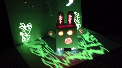 Pop-up book mini projection mapping tests