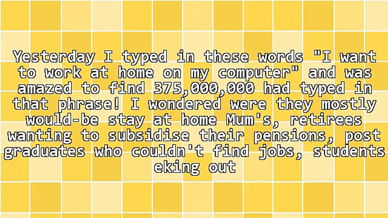 I Want to Work at Home on My Computer