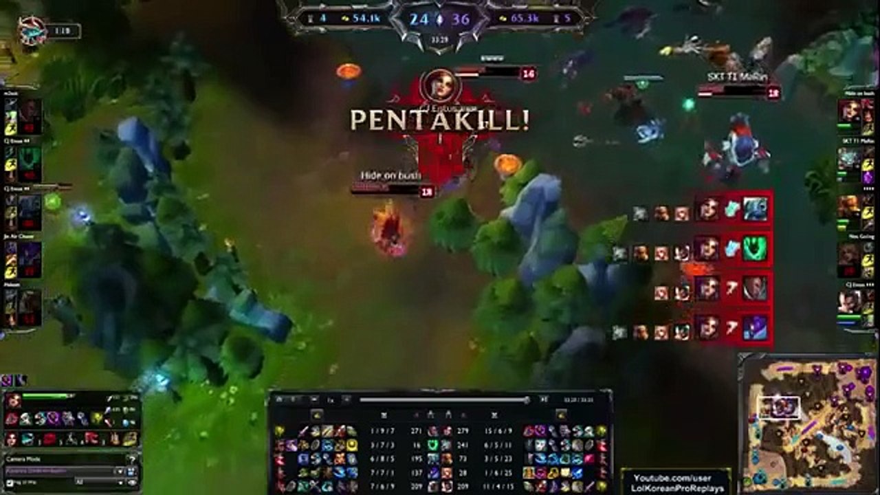 SKT T1 Faker Katarina Pentakill - Ranked Challenger Korea