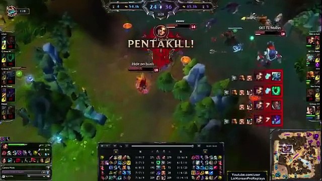 SKT T1 Faker Katarina Pentakill - Ranked Challenger Korea