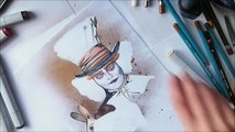 Mad hatter - copic markers time lapse