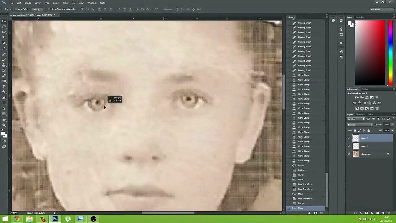Old damaged photo RESTORATION & COLORIZATION - [TIMELAPSE]