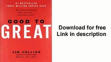 Good to Great  Why Some Companies Make the Leap...And Others Don't Pdf