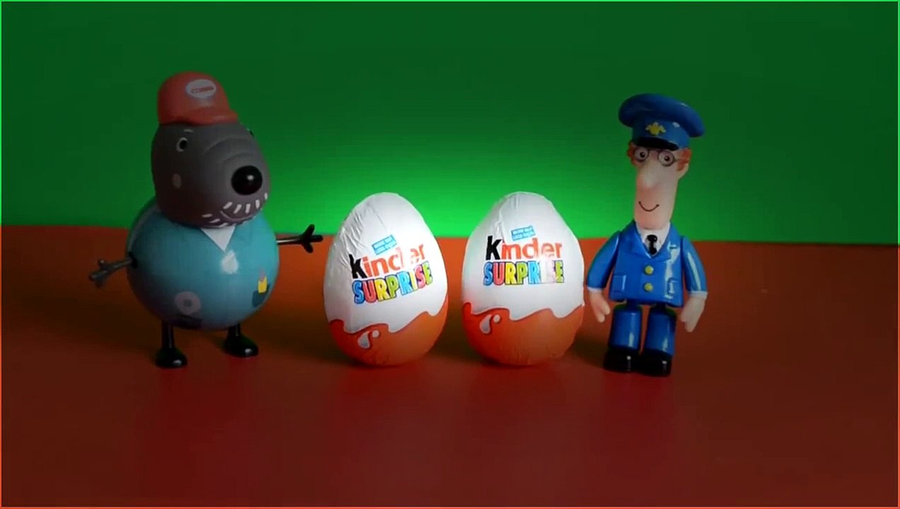 Peppa pig Grandad Dog Kinder surprise postman pat EPISODE Opening Surprise eggs