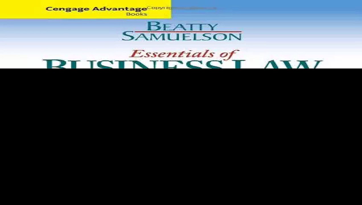 Cengage Advantage Books Essentials of Business Law