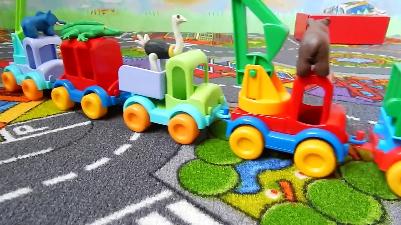 Cartoon about a train of machines  Learn animals  Developing a cartoon for children