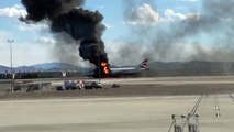 British Airways plane fire on runway