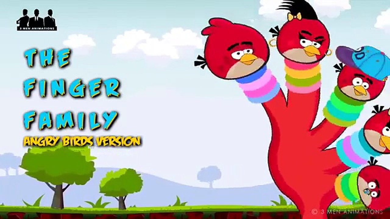 Finger Family Nursery Rhyme "ANGRY BIRDS" VersioN - 3 Men Animations