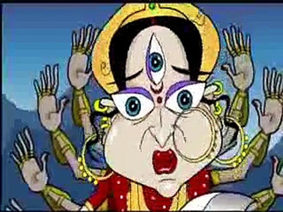 funny durga puja animation