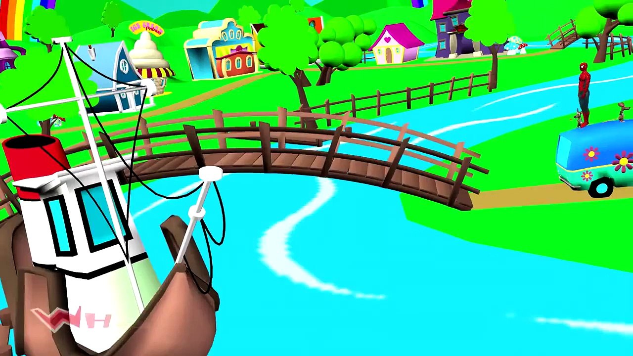 Wheels On The Bus with SpiderMan and Two Little Mice   Nursery Rhyme 3D1