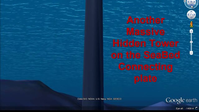 GOOGLE EARTH : ILLUMINATI EXPOSED , A GIANT HIDDEN TOWER FOUND IN THE OCEAN!