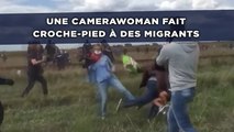 Une camerawoman filmée en train de faire un croche-pied à des migrants
