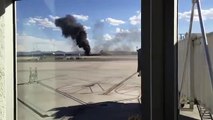 Un avion Boeing 777 de la British Airways en feu à l'aéroport de Las Vegas