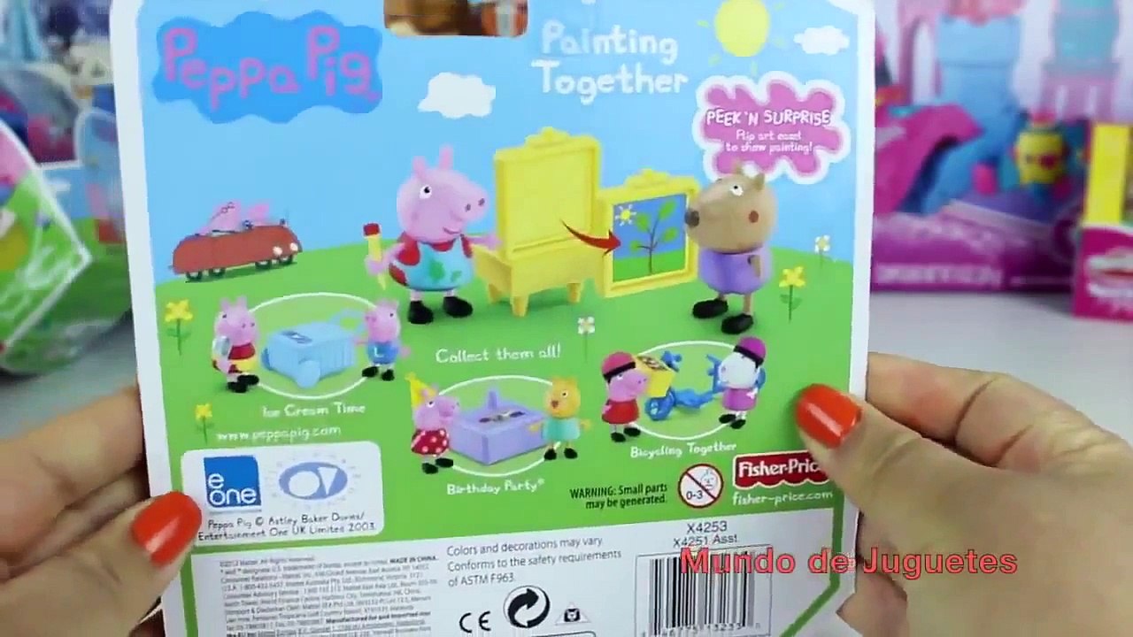 Juguetes de la Cerdita Peppa Pig en Español La Cerdita Peppa y Danny Dog Painting Togethe