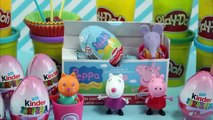 Peppa pig surprise eggs Play doh CANS Lollipops Kinder PUZZLE SURPRISE Play doh cans videos