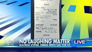 No laughing matter: Waitress stiffed with 'LOL' tip - FoxTV LifeStyle News