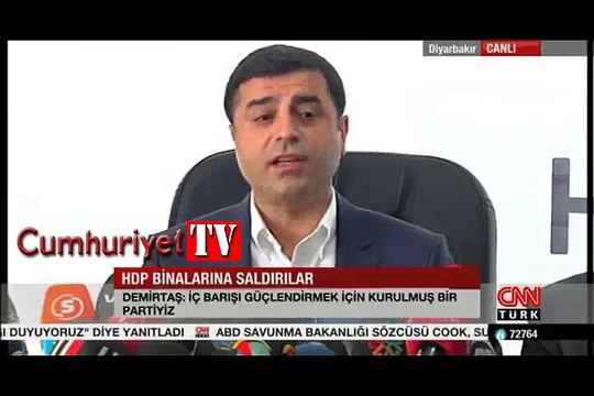 Demirtaş: Saldırılar teröre tepki değil, iç savaş provası