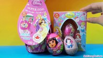 New 2014 Disney Princess Super egg surprise, zaini egg, Dora the explorer MsDisneyReviews