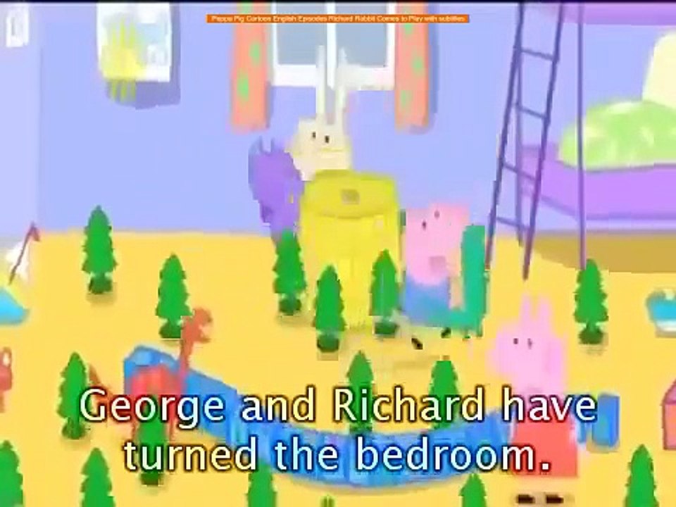 Peppa Pig Cartoon English Episodes Richard Rabbit Comes to Play with subtitles