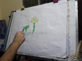 Comic Cartoon Tree Painting Art Modern