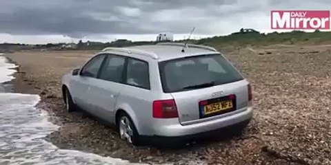 Car parking near coast watch funny video online .. what happened