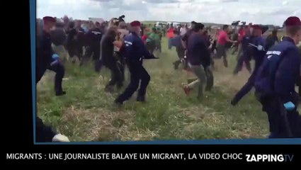Migrants : Une journaliste balaye un migrant, la vidéo choc