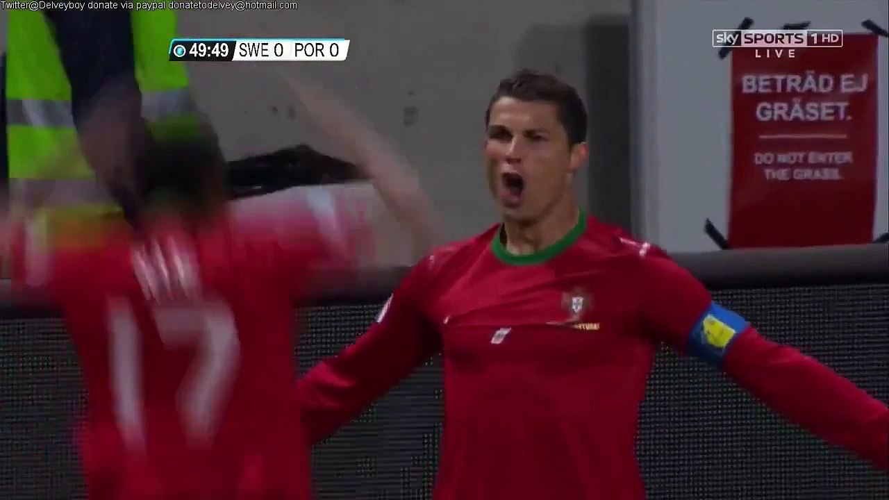 Cristiano Ronaldo Great Goal Sweden vs Portugal 0 1 HD
