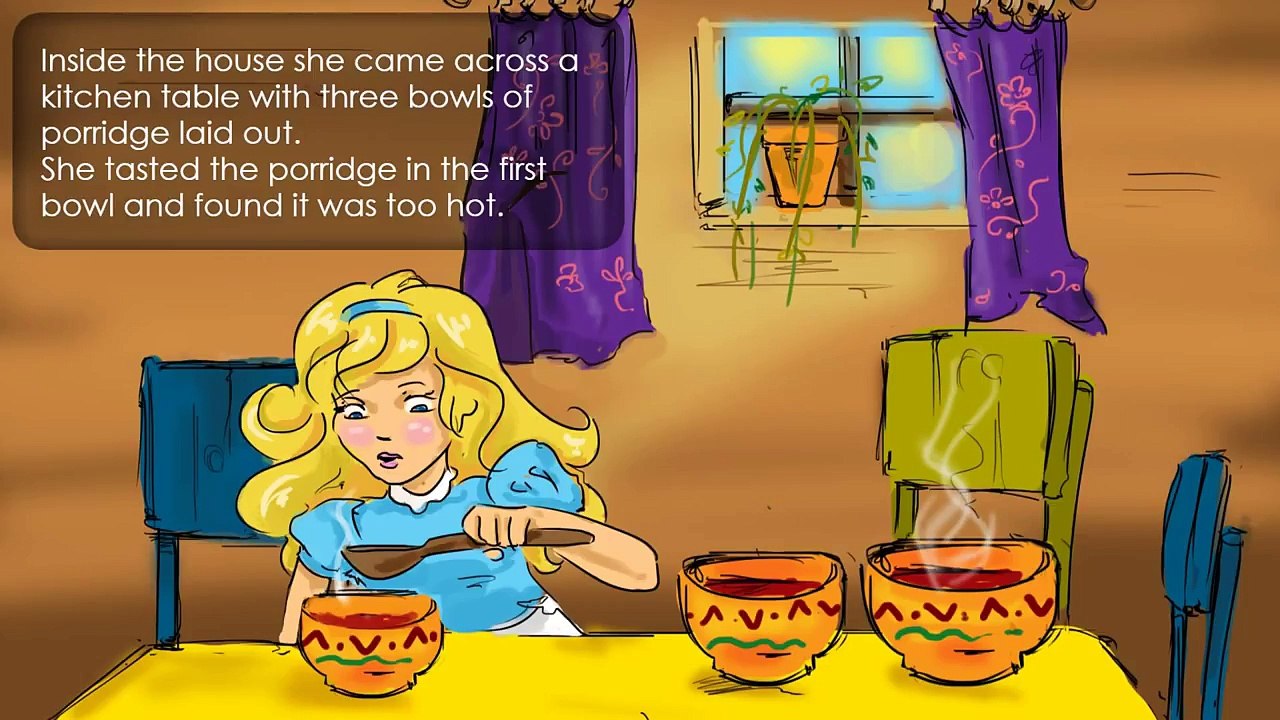Goldilocks and the Three Bears.   Children story.