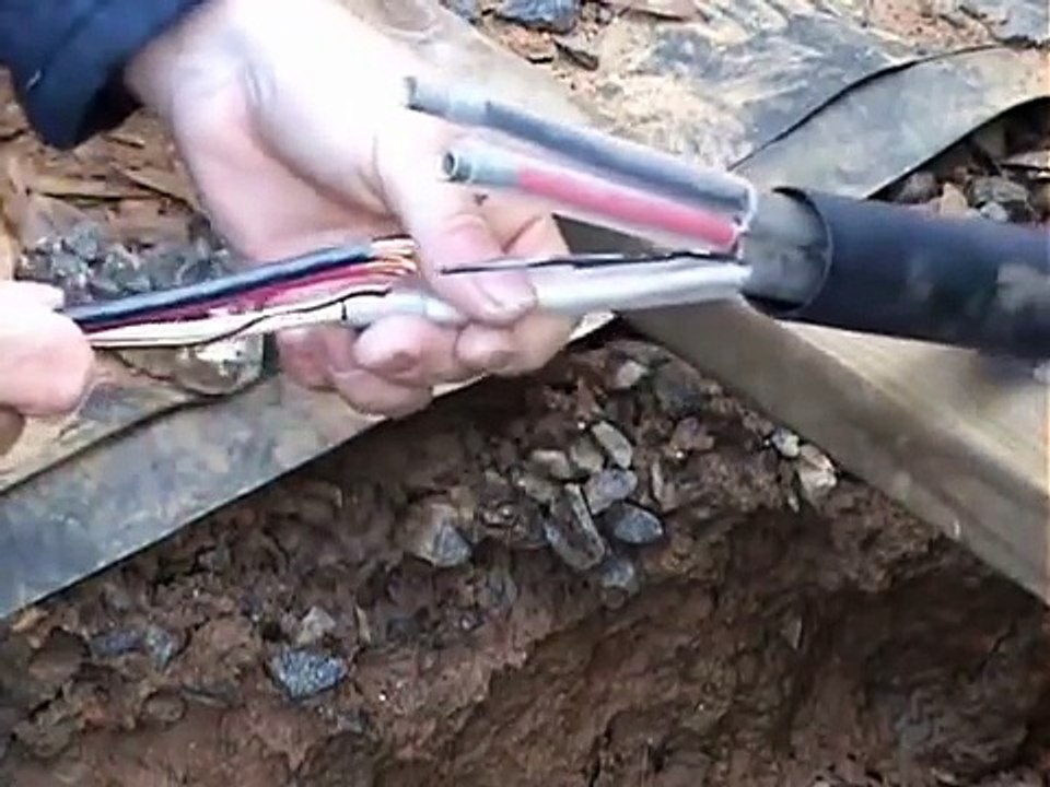Underground wire splice.wmv