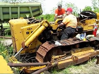 Starting a 1950 Cat D6 9U