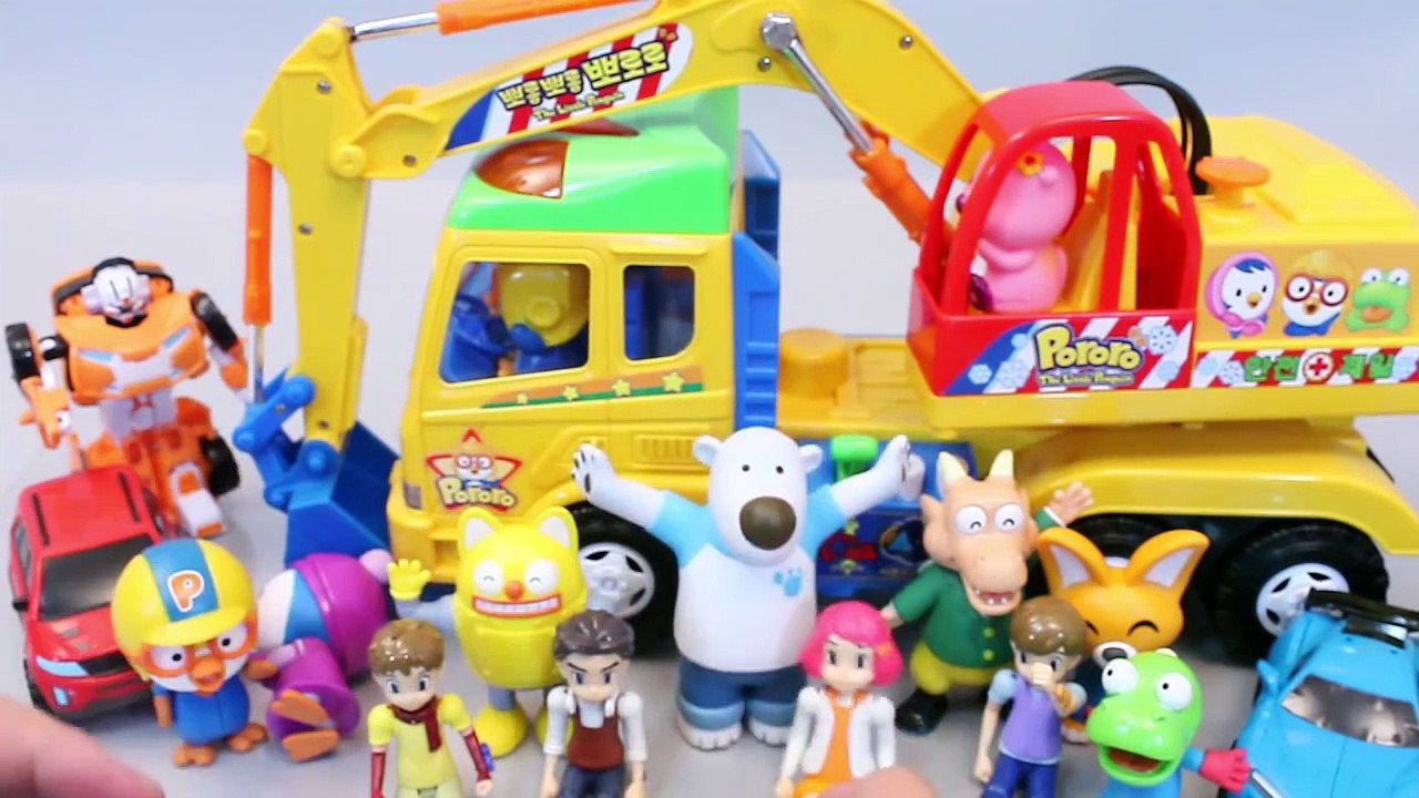 또봇 뽀로로 포크레인 자동차 또봇 장난감 Pororo Excavators Toys мультфильмы про машинки Игрушки