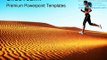 Woman Running On Desert Health PowerPoint Templates Themes And Backgrounds ppt themes