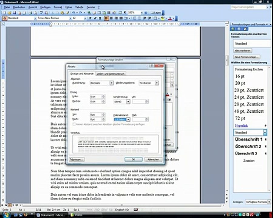 Wissenschaftliche Texte mit Word 1 - Formatvorlagen