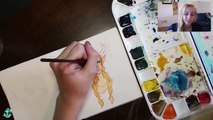 Tiny Watercolors ||Sketching and Speedpainting