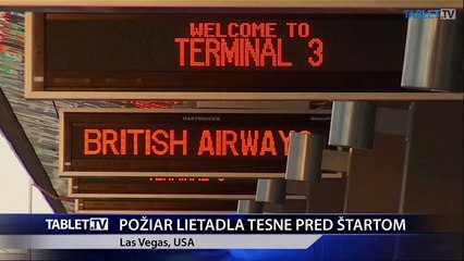 POZIAR  LIETADLA TESNE PRED STARTOM