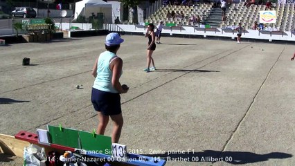 Début du second tour, division F1,  1 sur 2, France Simple, Sport Boules, Chalamont 2015