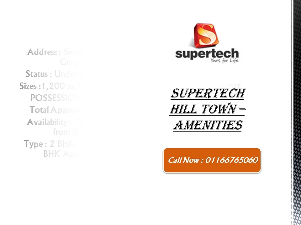 Supertech Hill Town - Sec 2, Sohna, Gurgaon - Price List, Floor Plan, Location Map, Review, Public Opinion & Many More @