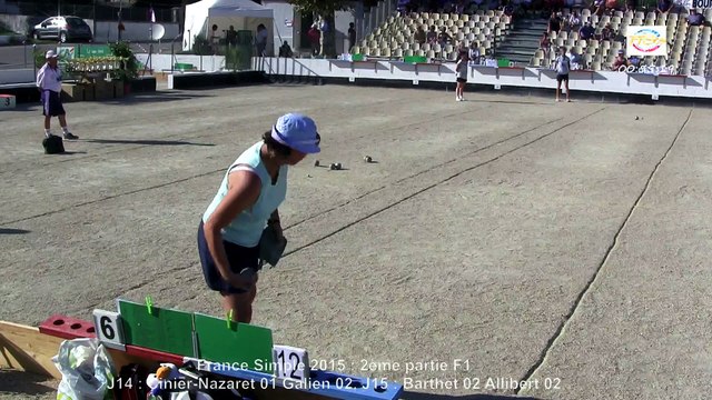Fin du second tour, division F1, 2 sur 2, France Simple, Sport Boules, Chalamont 2015
