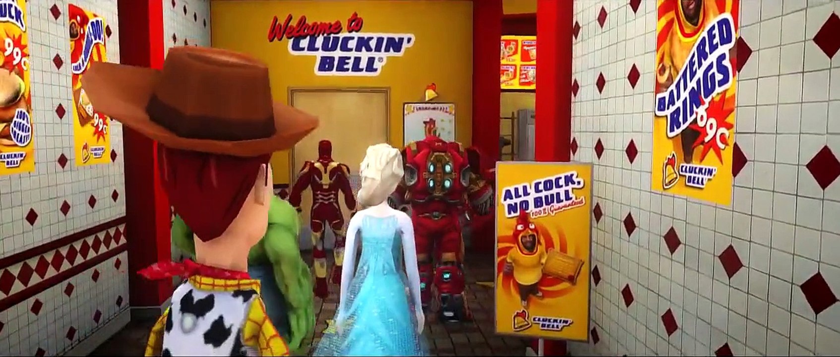 Wheels On The Bus Go Round And Round Hulk Spiderman -Frozen Kids' Songs Nursery Rhymes for Children