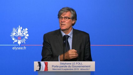 Point de presse de Stéphane Le Foll, le 9 septembre 2015