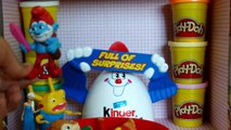 FROZEN Spiderman Kinder surprise egg Pepa pig Play doh SMURFS playdough toys