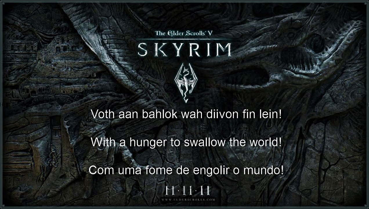 Skyrim Soundtrack - The Song of Dragonborn - Lyric and Translation - Letra e Tradução