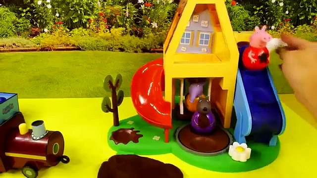 Peppa Pig Wind & Wobble Playhouse Play Doh Muddy Puddles Weebles Toy Playset