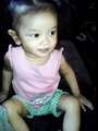 Baby Jasmine imitating the cartoon in TV.