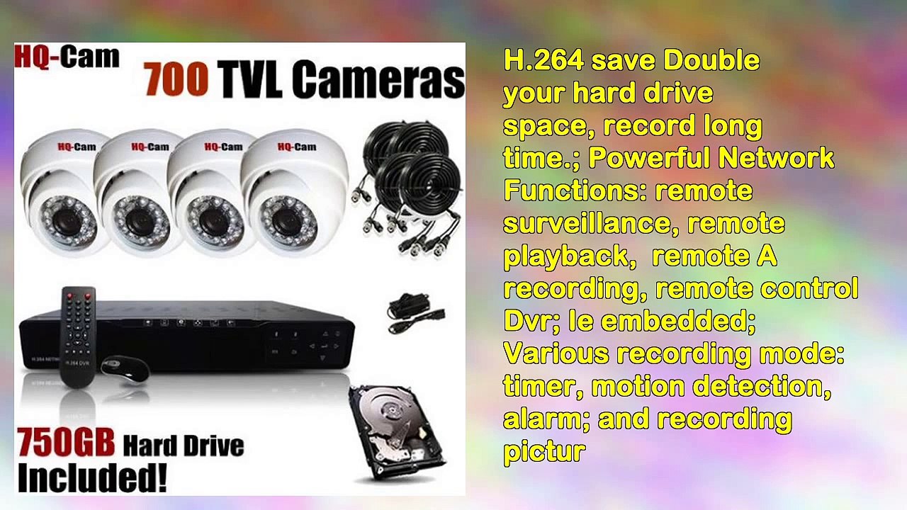 Hqcam 8channel H.264 Dvr Surveillance Security Package System with 4